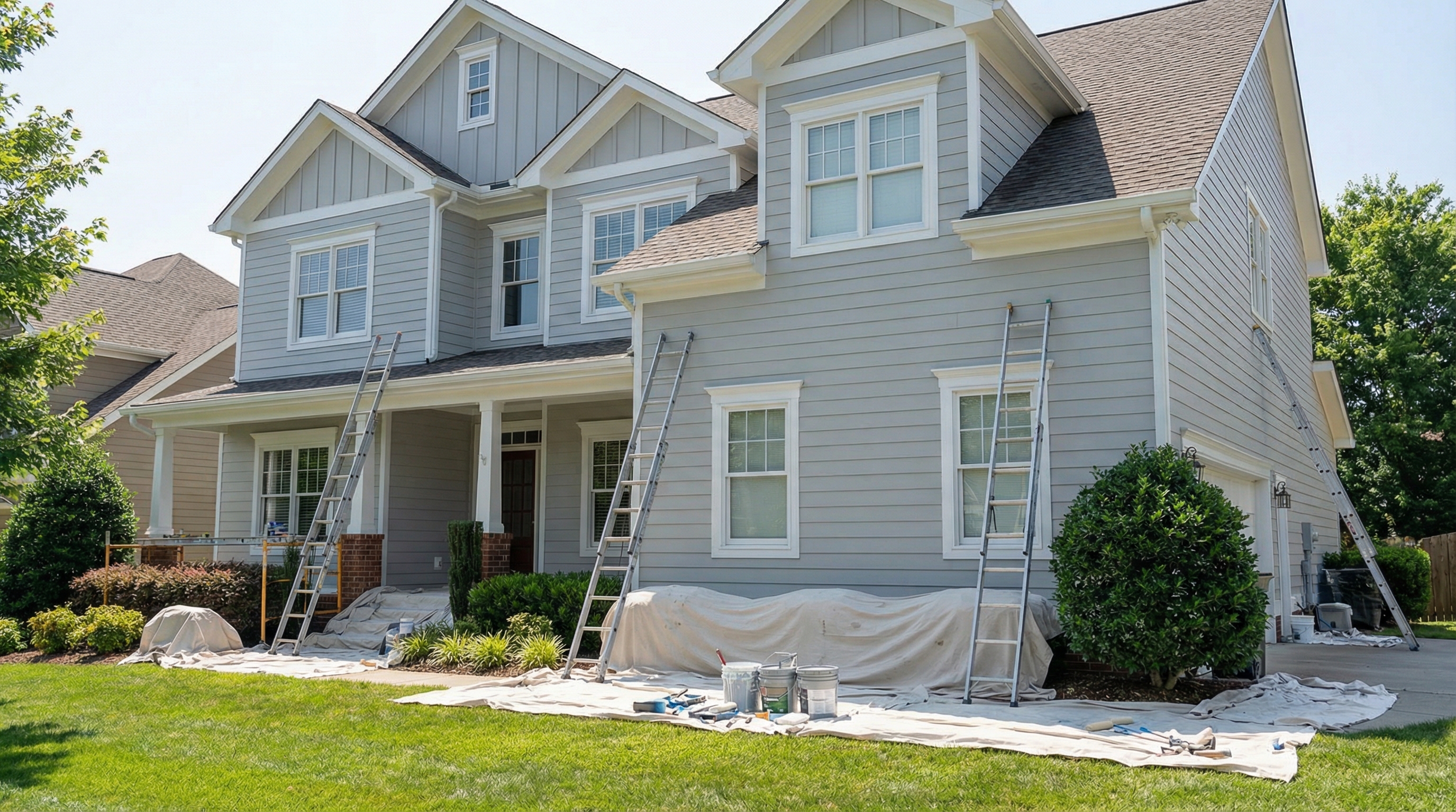 Professional painter at work